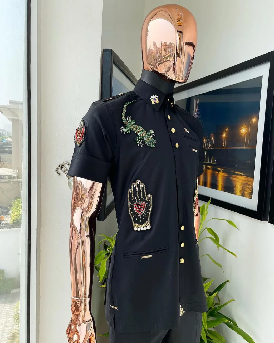 The Reloaded vintage charcoal black “Havana” French safari shirt