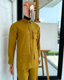 The reloaded vintage mustard yellow “Havana” French safari shirt