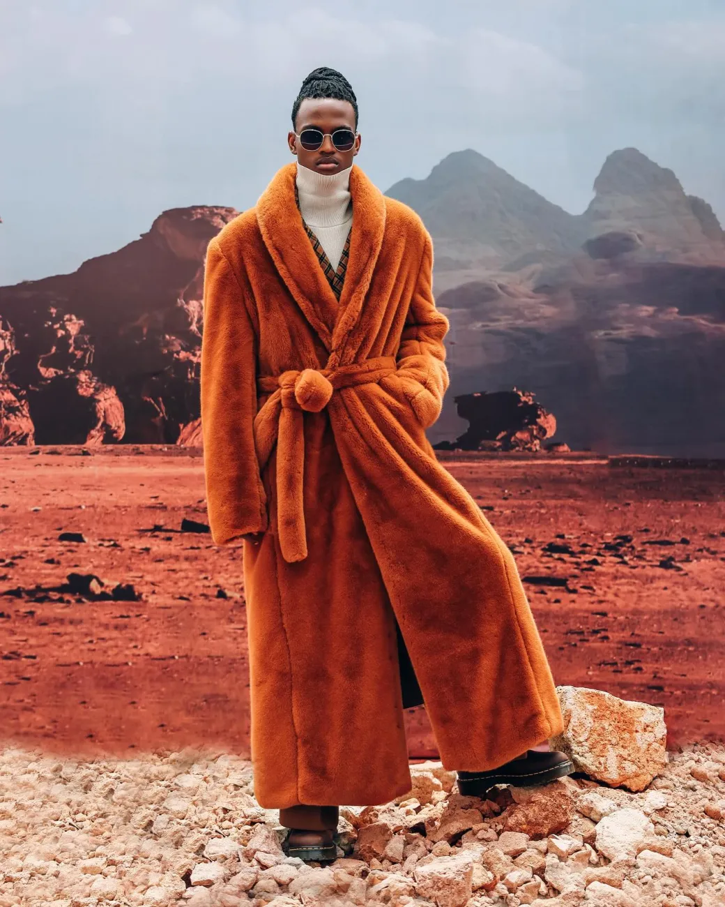 The Rust Brown Overall Fur-Coat.