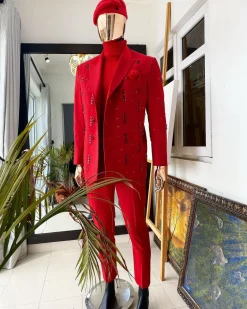 The “Sinclair” red monochrome double breasted suit