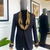 The “Vegas” Monochrome Charcoal Black Shawl Lapel Suit