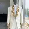 The “Vegas” Monochrome Ivory White Shawl Lapel Suit