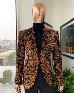 The “Young and Restless” fire orange peak lapel suit