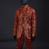 The “Young and Restless” fire orange peak lapel sequin suit.