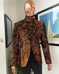 The “Young and Restless” fire orange peak lapel suit