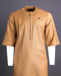Tortilla brown 3/4 sleeve kaftan.
